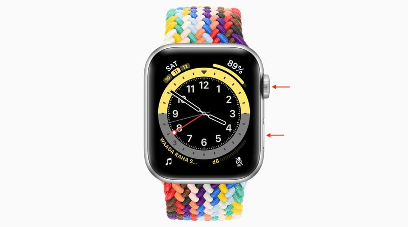 Press Digital Crown and side button to take screenshot on Apple Watch