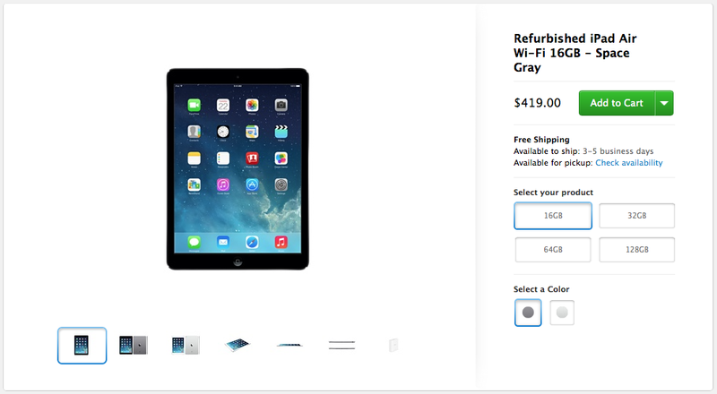 ipad air refurb