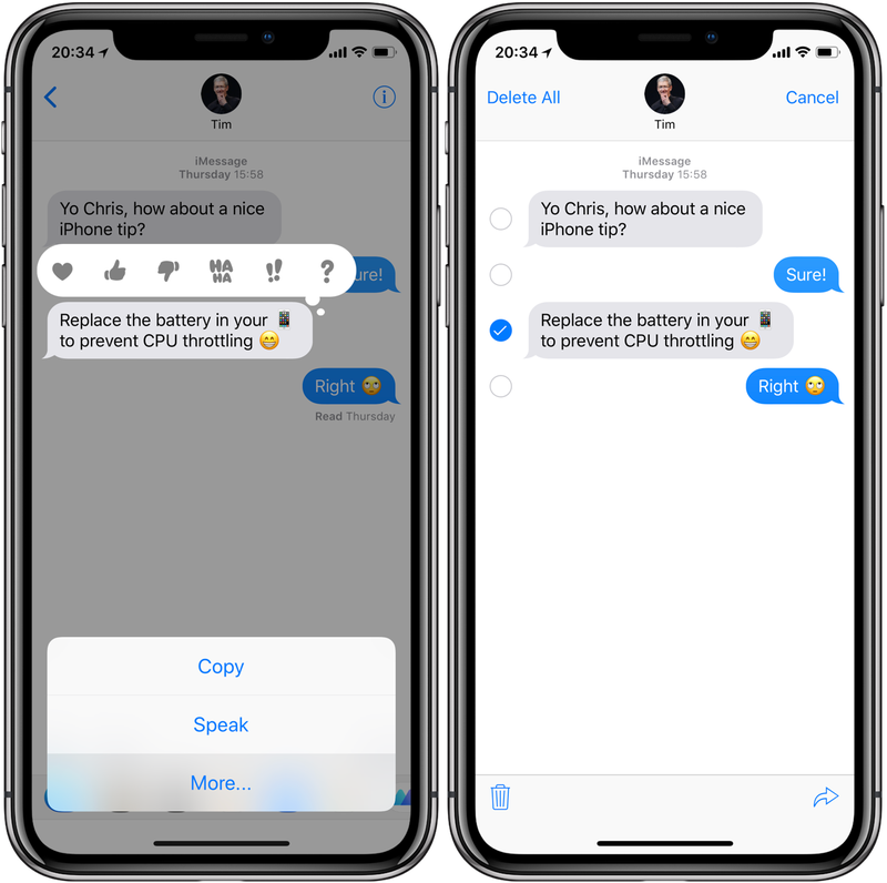 copier des messages texte depuis l