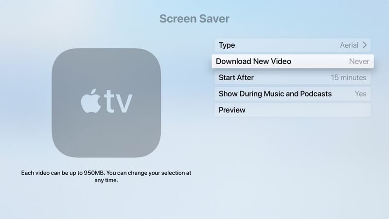 Screen Saver Download New on Apple TV