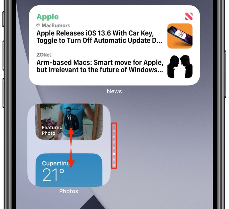 Faire défiler les widgets dans une pile