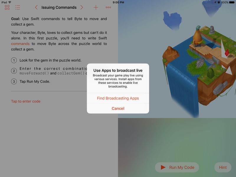Swift Playgrouds Live Streaming iPad screenshot 001