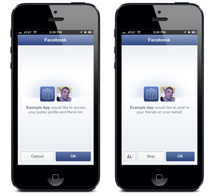 Facebook SDK 3.5 (data and publishing permission dialog)