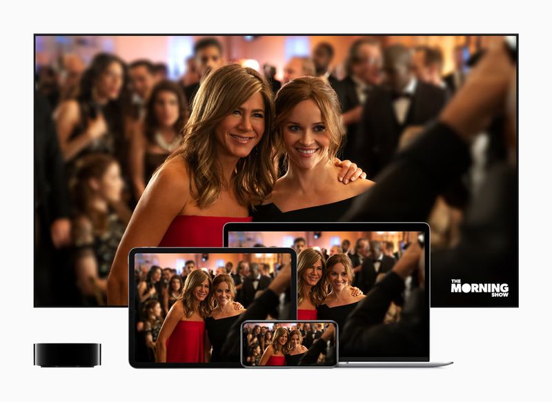 Apple TV+ promo banner for. The Morning Show
