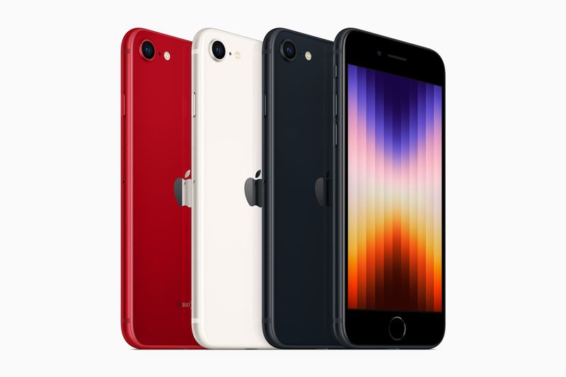 All colors of the third-generation iPhone SE