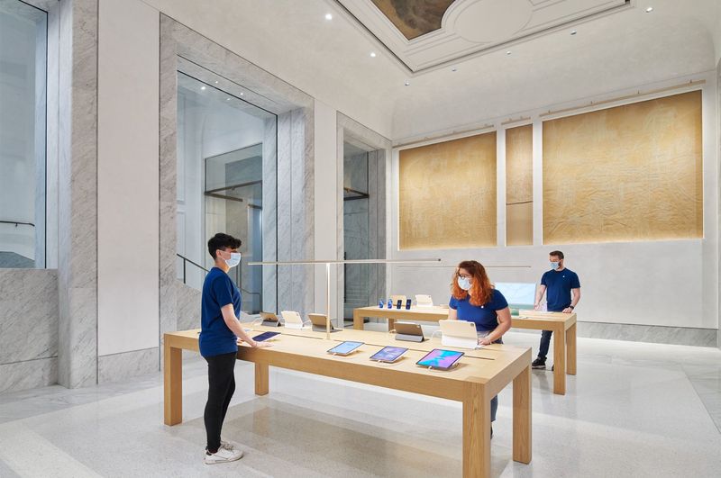 A photograph showing the interior of Apple
