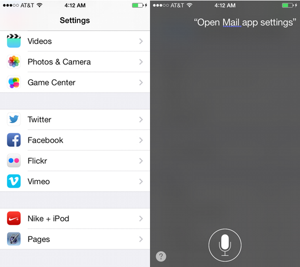 siri app settings