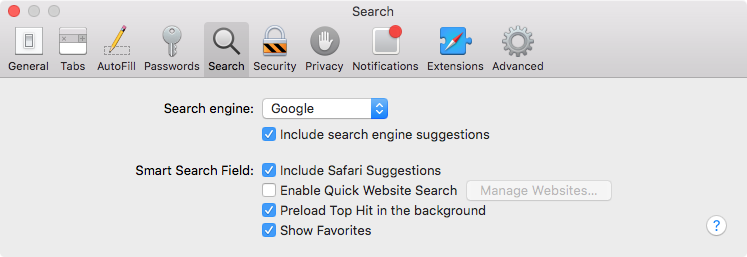 Quick Website Search on Mac
