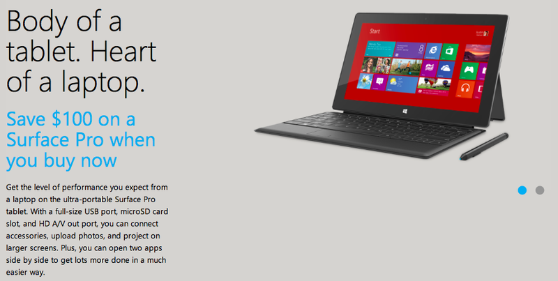 Surface Pro $100 cheaper