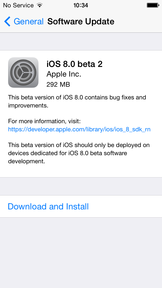 iOS 8 Beta 2 (OTA prompt)
