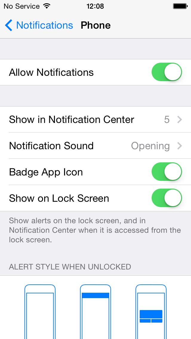 iOS 8 Beta 2 (Notifications, Allow Notiifcaations)