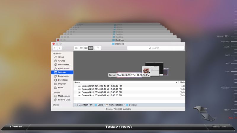 OS X Yosemite Beta 2 (Time Machine 001)