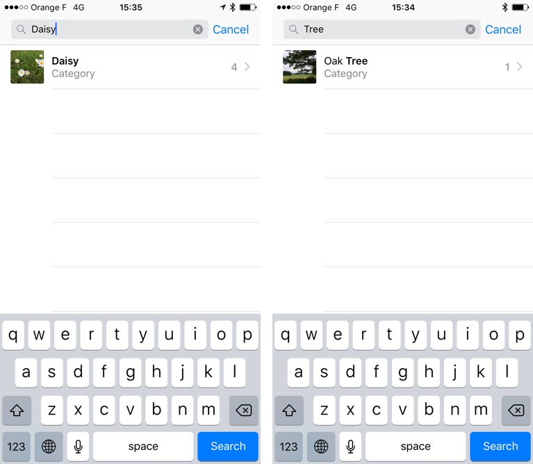 iOS 10 Photos recognizes trees iPhone screenshot 001