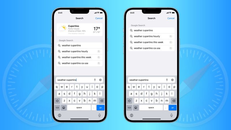 Désactiver les suggestions Safari
