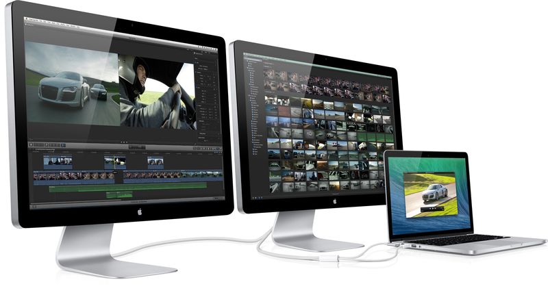 Thunderbolt Display (two-up, MacBook Pro)