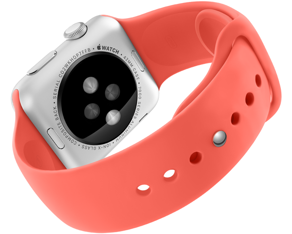 Apple Watch sport pink band back