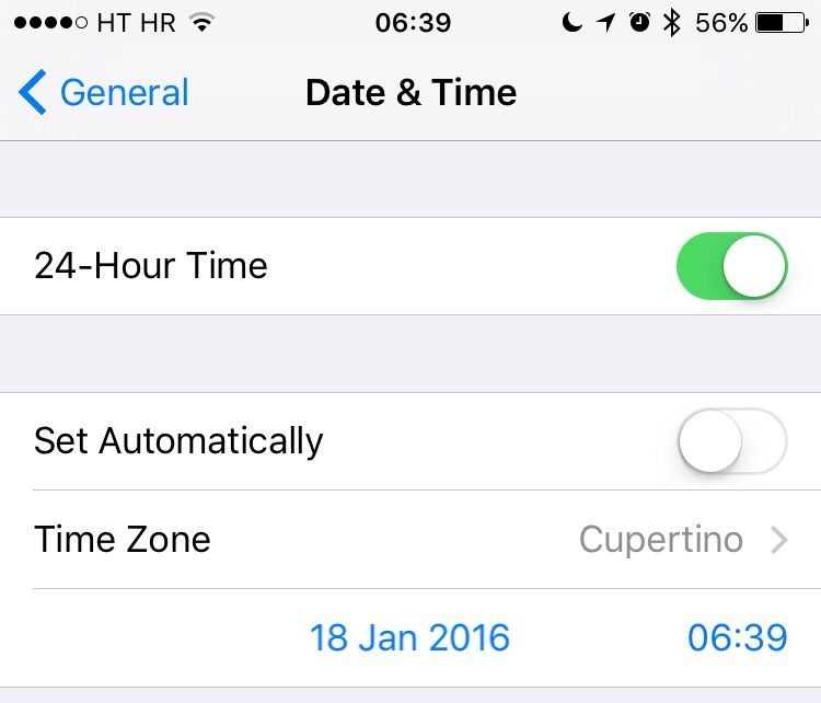 iOS 9 Date and Time iPhone screenshot 002