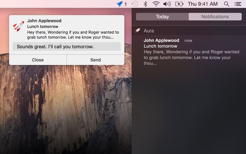 Aura 1.3 for OS X instant replies Mac screenshot 002