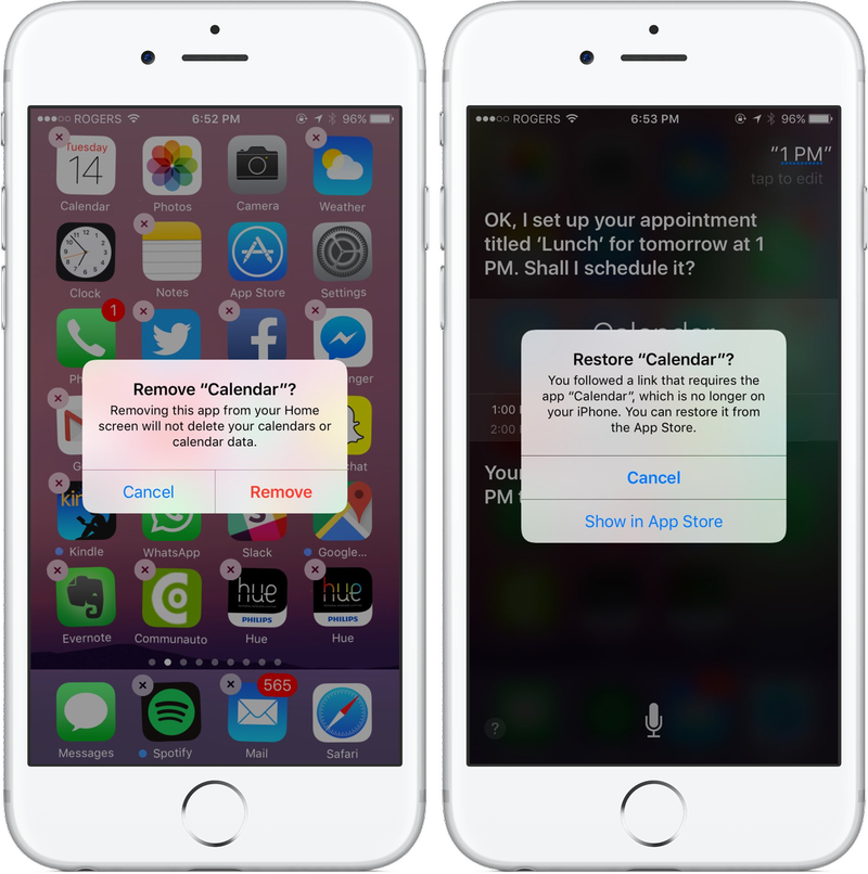 Supprimer les applications de stock iOS 10 Capture d