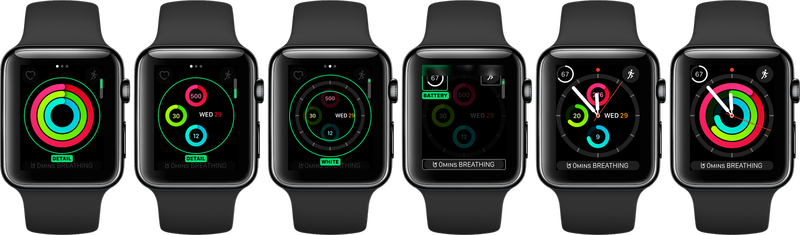 watchOS 3 visages Activité analogique gris sidéral Apple Watch capture d