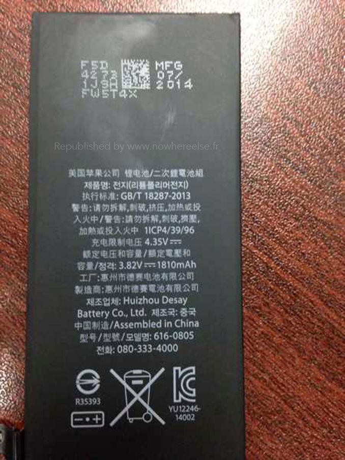 iPhone 6 battery (NowhereElse 002)