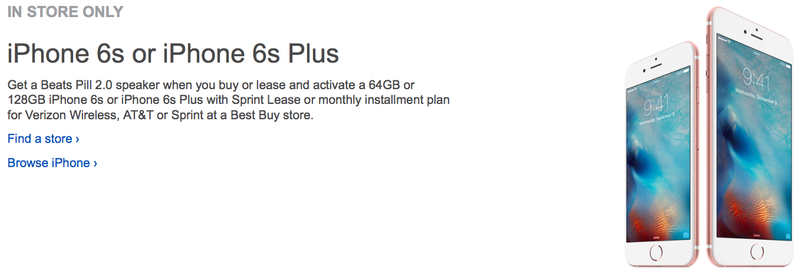 Best Buy iPHone 6s Beats Pill promotion web screenshot 001