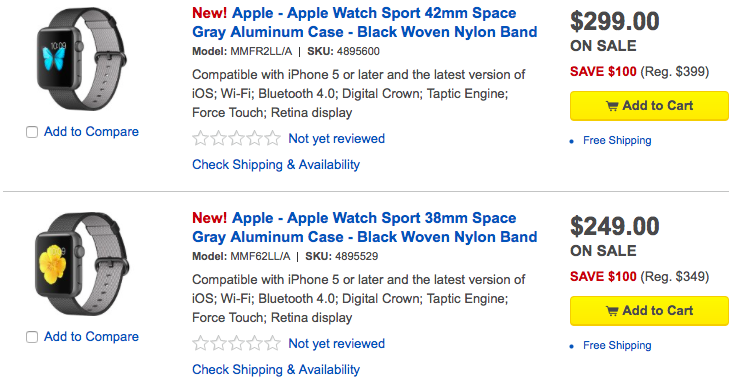 Best Buy Apple Watch discounts web screenshot 001