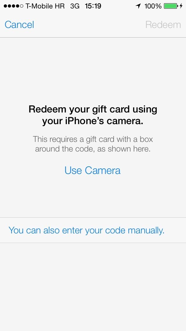 iOS 7 (Redeem iTunes card 001)