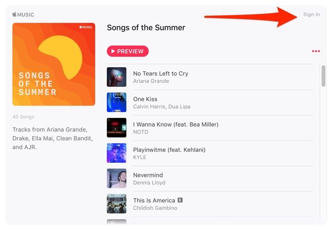 Apple Music web player