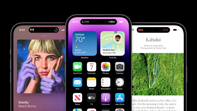 Dynamic Island aka the notch on the iPhone 14 Pros