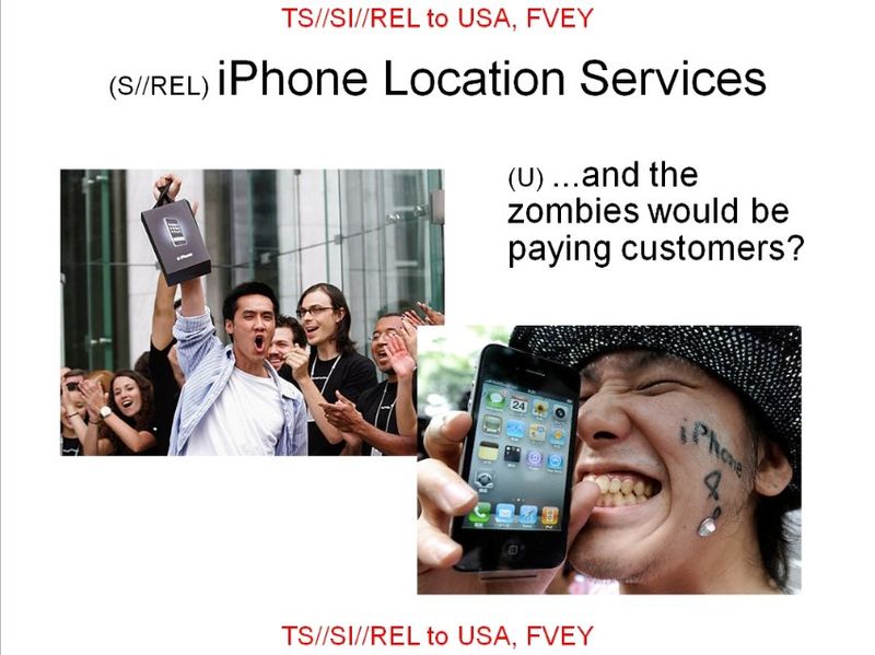 NSA slide (Apple customers are zombies)