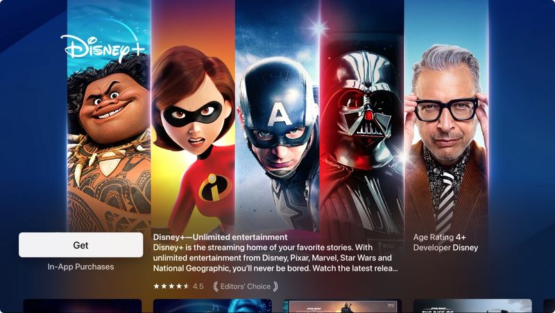 An App Store page for the Disney+ app