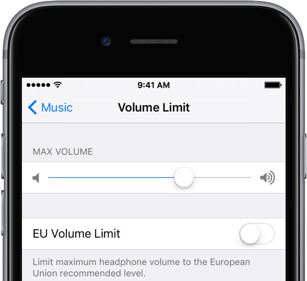 Limite de volume de musique sur iPhone