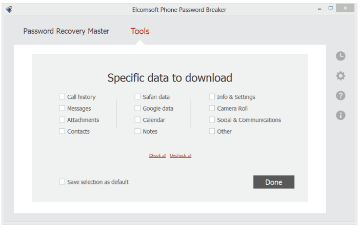 Elcomsoft Phone Passwrod Breaker (screenshot 001)