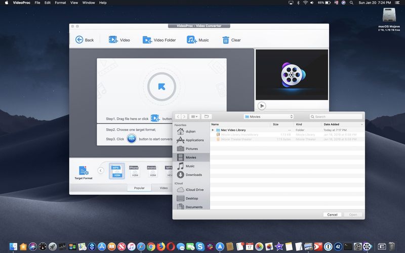 Convert iPhone HEVC to H.264 - VideoProc step 2