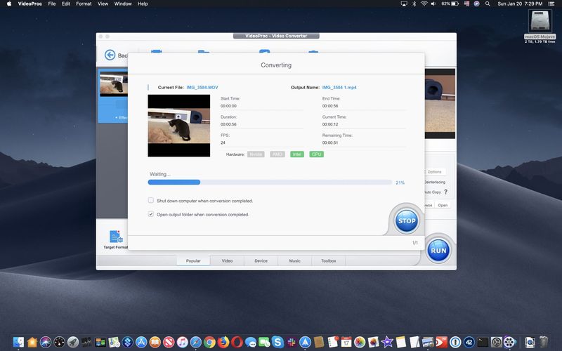 Convert iPhone HEVC to H.264 - VideoProc step 7