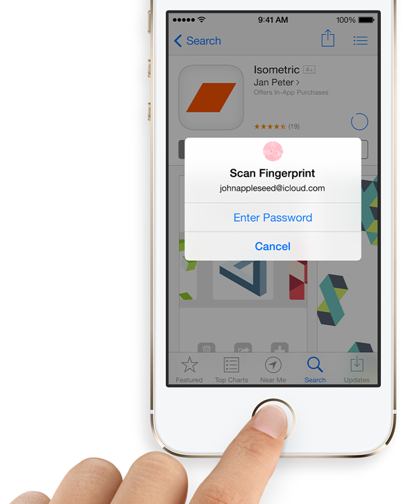 Touch ID scan fingerprint
