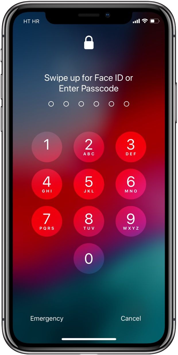 iOS 12 screenshots: Face ID disabled on the Lock screen of iPhone X