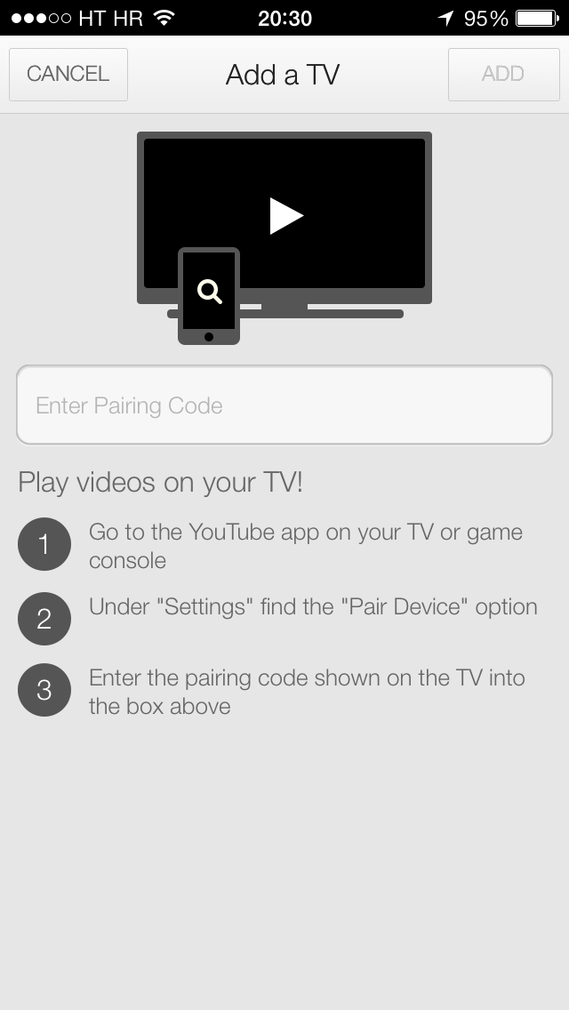 YouTube pour iOS (téléviseurs connectés)