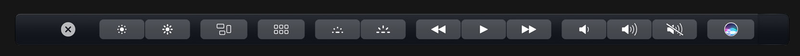 MacBook Touch Bar affichant les médias et d