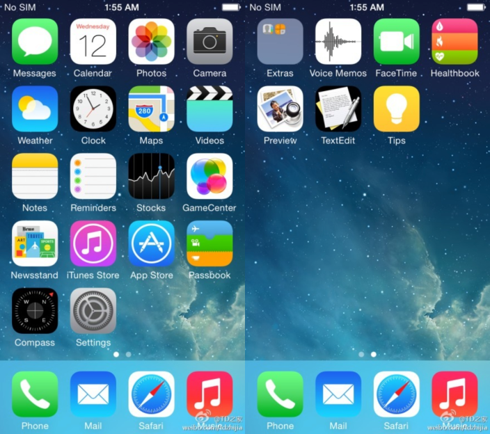 iOS 8 screenshot (Healthbook, Preview, TextEdit icons)