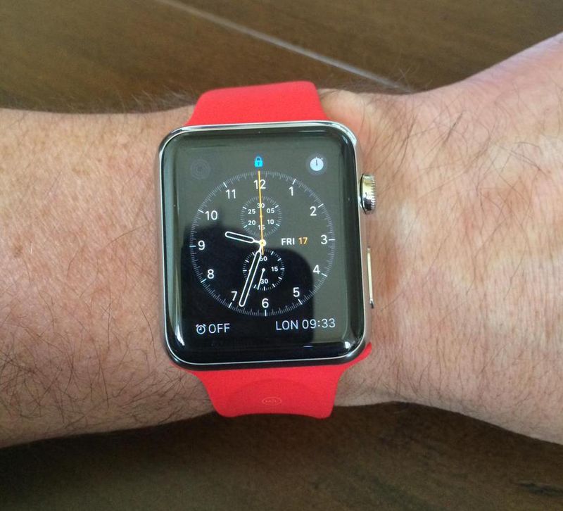 Apple Watch with red Sport band Will Carling 001