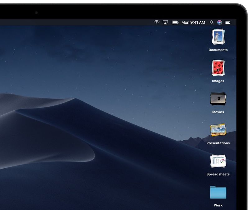 macOS Mojave desktop with stacks