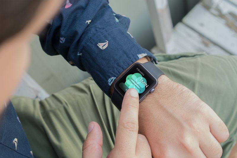 An image of the Breathe app on a man