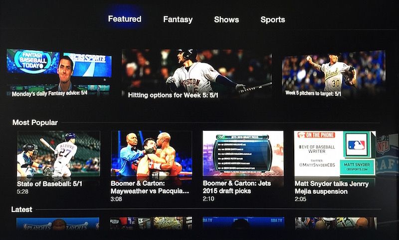 Apple TV CBS Sports