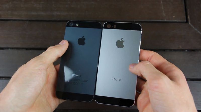 iPhones (black iPhone 5, graphite iPhone 5S)
