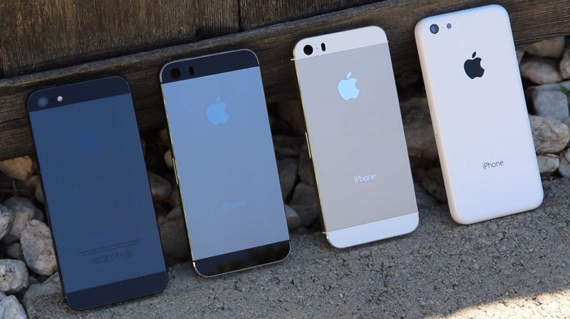 iPhones (iPhone 5, graphite gold iPhone 5S, iPhone 5C)