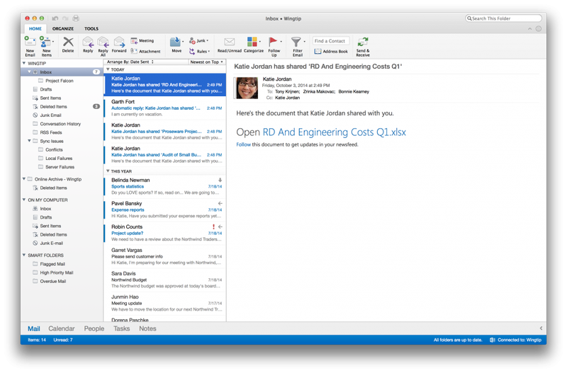 Outlook for Mac (redesgin, screenshot 001)