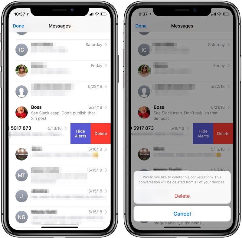 Apple Messages Synchronisation iCloud supprimer l