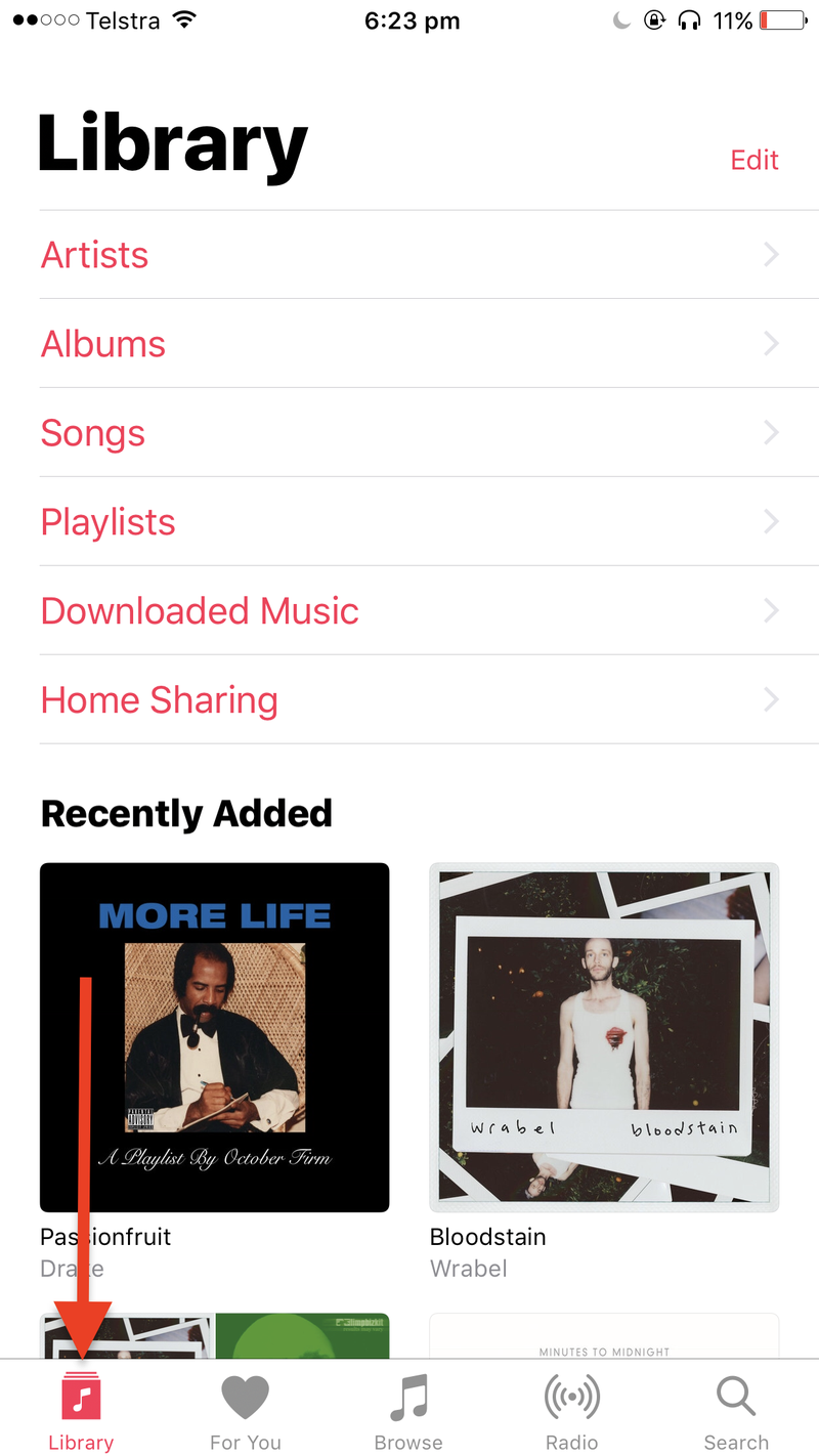 Bibliothèque Apple Music